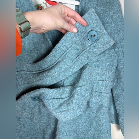 ANTHROPOLOGIE Robin Pick & Choose Twist Origami Cardigan in Teal, Size Medium - Picture 5 of 10